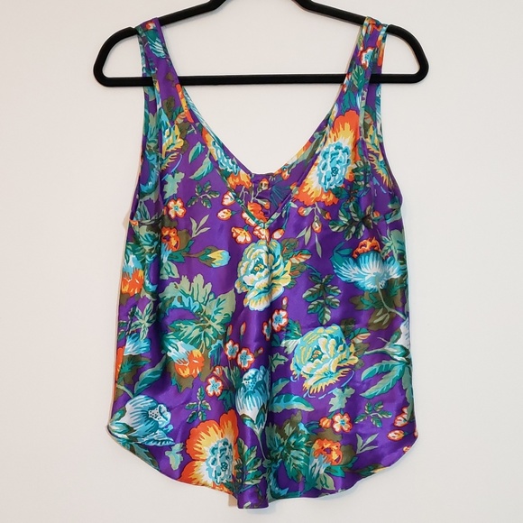Victoria's Secret Tops - Vintage Victoria's Secret Gold Label Floral Tank-L